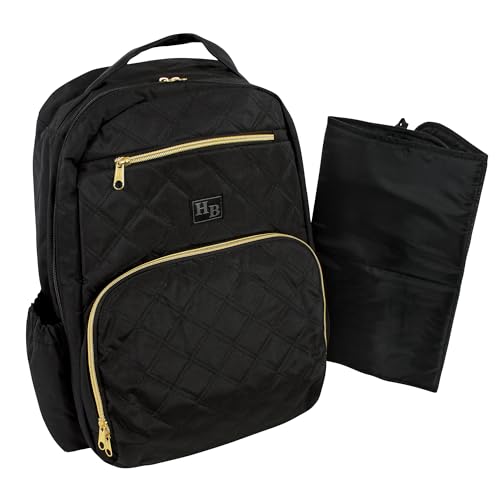 Image of Hudson Baby Unisex Baby Premium Diaper Bag Backpack and Changing Pad, Black, One Size