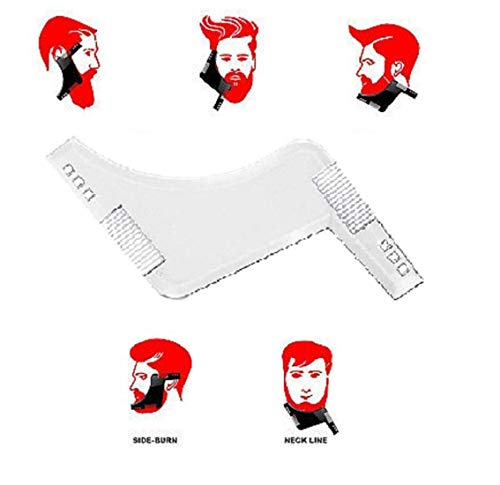 Image of Fully Beard Shaper Tool for Men Beard Comb for Men and Boys Beard Symmetry Tool for Perfect Lines, Neckline and Jawline (Transparent)