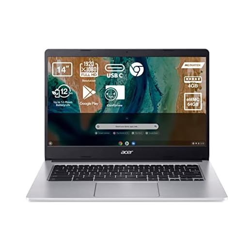 Acer Chromebook 314 CB314-2H - Ordenador Portátil 14" Full HD (MTK MT8183, 4GB RAM, 64GB eMMc, UMA Graphics, Chrome OS) Color Plata - Teclado Qwerty Español
