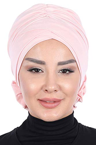 Instant Turban Cotton Scarf Head Wrap Lightweight Cancer Chemo Headwear Powder