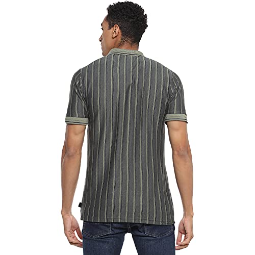 Image of Campus Sutra Men Striped Stylish Casual Polo T-Shirt