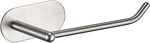 NoneBrand MST001 - Soporte de papel higiénico adhesivo para baño, cocina, palo en pared, acero inoxidable cepillado