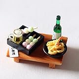 SXFSE Dollhouse Accessories, 1:12 Dollhouse Miniature 9 Pcs Mini Japanese Sushi Fish Ball Tempura Bento