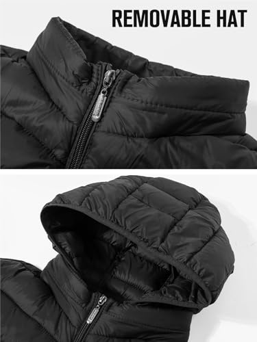 Ykr YK30001-BLACK-M Mens Puffer Vest Lightweight Winter Hooded Puffy Outerwear Vests Quilted Gilet thumb #1