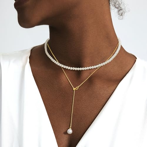 Image of Zeffy Pearl Necklace 4MM /6MM /8MM Dainty Round Imitation Pearl Choker Necklace Wedding Pearl Necklace Delicate Jewelry for Women Simple Bridesmaid Jewelry Gifts