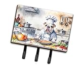 Caroline's Treasures English Bulldog The Chef Leash or Key Holder Wall Hooks, Key Hooks Holder, Coat Rack Wall Mount, Coat Hooks, Hooks for Hanging Keys, Towels, Aprons, Leashes