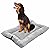 Dog Bed - Large Washable Dog Crate Mattress | Comfortable Dog Cushion | Warm Dog Mat with Anti-Slip Bottom | Collapsible Dog Crate Bed | Puppy Mat Pad Blanket Dog Cats Bedding in Grey (91x58cm)