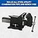 Yost Vises 904-AS All Steel Combination Vise | 4 Inch Jaw Width Pipe and Bench Vise |Secure Grip with Swivel Base | Made of Structural Cast Steel | Black