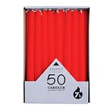 pajoma® Stabkerzen Rot - 50 Stück | Höhe 25 cm, Ø 2 cm | Brenndauer ca. 7 Std. | Vielseitig als Tisch-, Deko-, Weihnachtskerze & für Gastro-Events