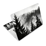 TNKBREEZE Schwarz Und Weiß Laptop Haut Aufkleber Landschaft Kaltgemäßigter Wald Universal Computer Abziehbild Notebook Hülle Vinyl Aufkleber Selbstklebend Entfernbar Kunst Schutz Für PC Notebook