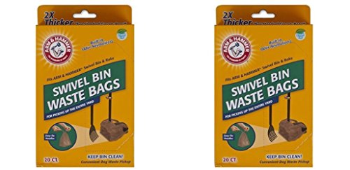 Arm & Hammer Swivel Bin Waste Bags, 20 Count, 2 Pack