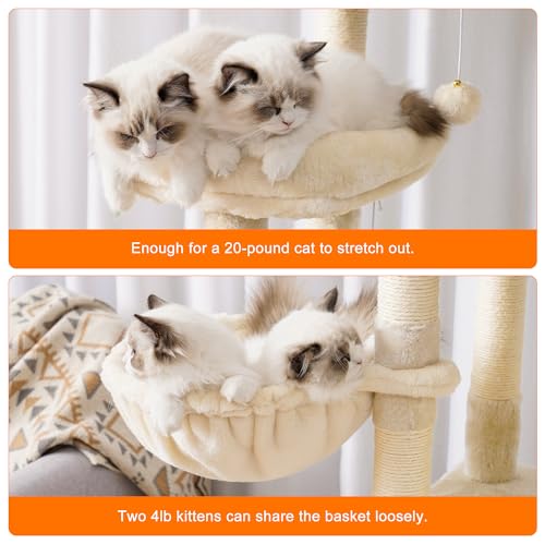 Image of Heybly Cat Tree, 68 inch Multi-Level Cat Tower for Indoor Cats HCT025M