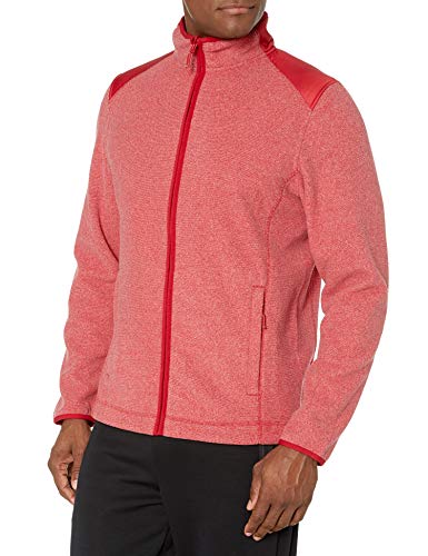 Cutter & Buck Men's Spark Systems Cedar Park Full-Zip Performance Fleece Jacket, Cardinal Red Heather, Large
