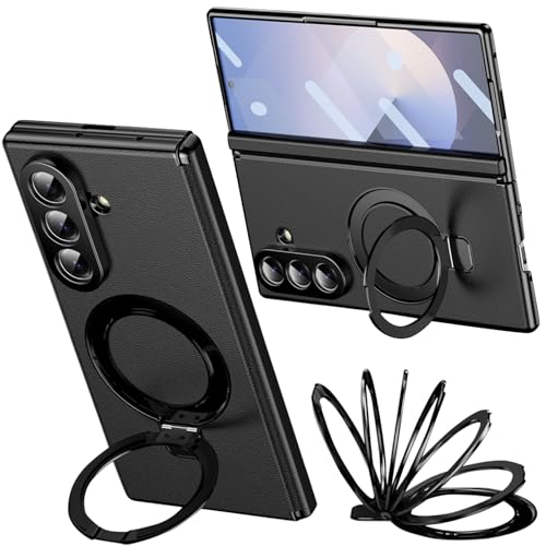 Coque Samsung Galaxy Z Fold7 avec anneau magnétique et protection charnière premium en noir