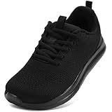 WIDE TOE BOX Shoes Women Extra Wide Width Sneakers Gym Workout Training Walking Orthopedic Swollen Feet Diabetic for Plantar Fasciitis Arch Support Bunions Light Breathable Black 8