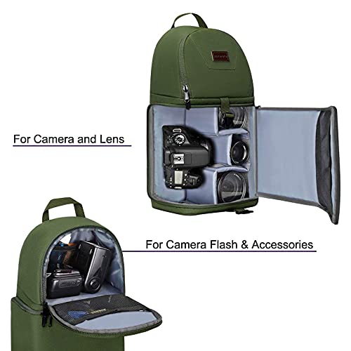 Mosiso Camera Bag, Dslr/Slr/Mirrorless Photography Case Shockproof Camera Sling Backpack Case With Tripod Holder & Modular Inserts & Rain Cover Compatible With Canon/Nikon/Sony/Fuji, Army Green #TOP1