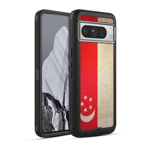 Coque Google Pixel 8 Pro antichoc Singapour étui blindé vintage football rouge