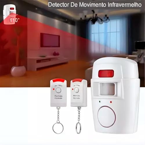 Alarme De Sensor De Movimento Sem Fio, Detector Infravermelho Com 2 Controles Remotos Para Segurança