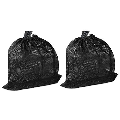 2 Pack Pump Barrier Bag, 11.8" x 15.7" Pond Pump Filter Bag with Drawstring, Black Media Pump Mesh Bag for Pond Biological Filters in Pond, Swimming Pool, Aquarium, Fish Tank