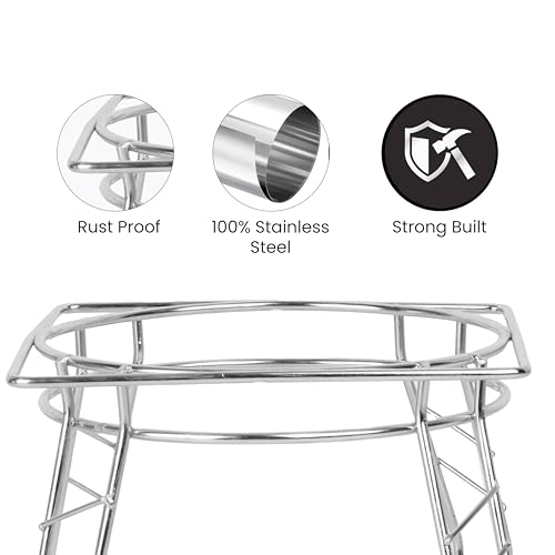 Image of Zepdos Steel Round Surface Matka Stand for Kitchen, Water Dispenser Rack, Terracotta Water Pot Racks for Kitchen Storage, Countertop Stand, Matka Rack