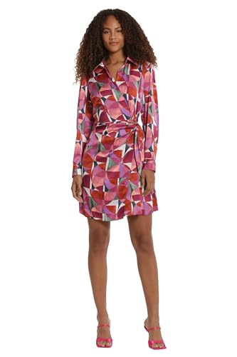Donna Morgan Women's Dresses Collared Wrap Shirt Dress