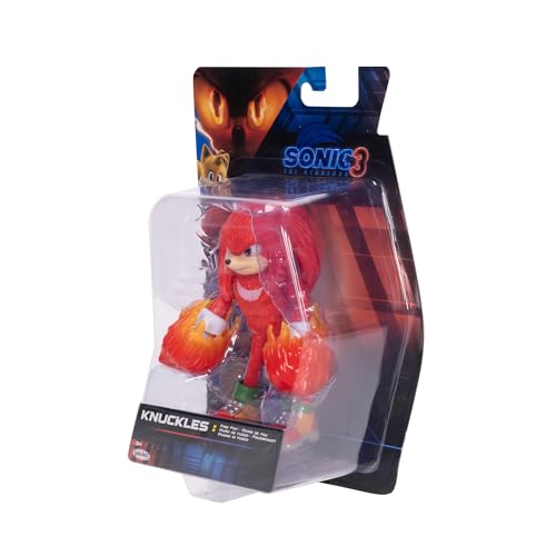 Sonic The Hedgehog Sonic 3 Movie Fire Fist Knuckles Spielzeugfigur von Jakks Pacific, 13 cm groß, hochbeweglich für Jungen/Mädchen… – Ansicht 7