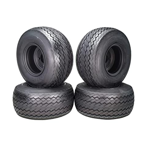 MASSFX Golf Cart Tire & Black Wheel Set 4 on 4 bolt pattern Four 18x8.5-8 - 4 Ply Rating - 18x8.5x8 (Four Pack) OEM Replacement Cover