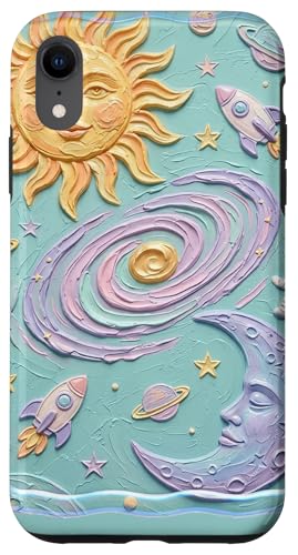 Pastel Celestial Sun and Moon Cosmic Butterfly �X�}�z�P�[�X iPhone XR �p