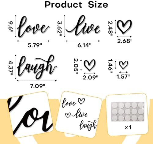 Live Laugh Love - Rustic Farmhouse Metal Wall Art Set