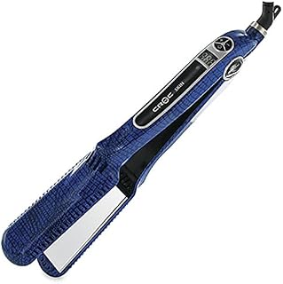 CROC Skin Flat Iron Hair Straightener – Ceramic Titanium Floating Plates with Comb