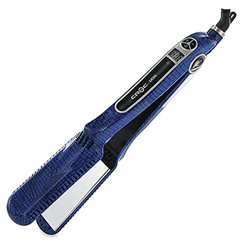 CROC Skin Flat Iron Hair Straightener – Ceramic Titanium Floating Plates with Comb