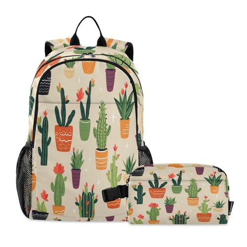 Sac à dos enfant motif cactus pour l'école et pique-nique