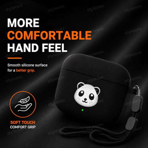 Image of Anvique Silicone Case for OnePlus Buds 4 Pro,Shockproof Protective Cover, Scratch Resistant, Lightweight, Precise Fit with Charging Access (Panda Lanyard)