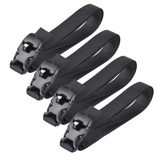 Image of Vigorport Utility Straps Quick Release Nylon Backpack Accessory Bag Strap,Adjustable for Hiking,Travel,Outdoor Sports-4 Pack (Black, 1 inch W-96 L)