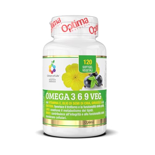 Omega 3,6,9 VEG - Suplemento de Omega 3, 6 y 9 - con semillas de chía, onagra, girasol y aceite de grosella negra - sin gluten y vegano, 120 cápsulas blandas vegetales
