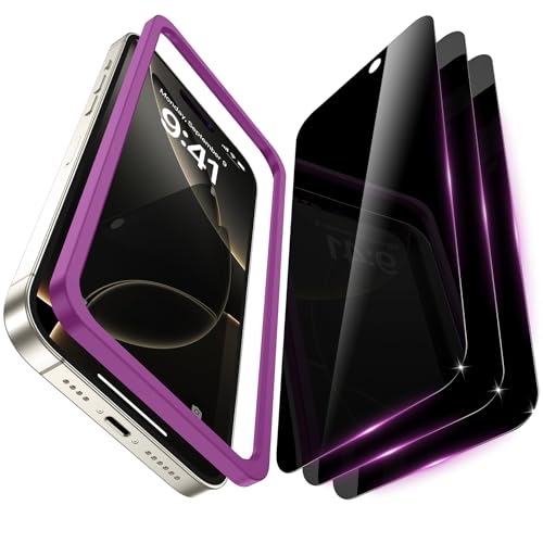 Anti-espion iPhone 16 Pro Max verre trempé pour éliminer les reflets