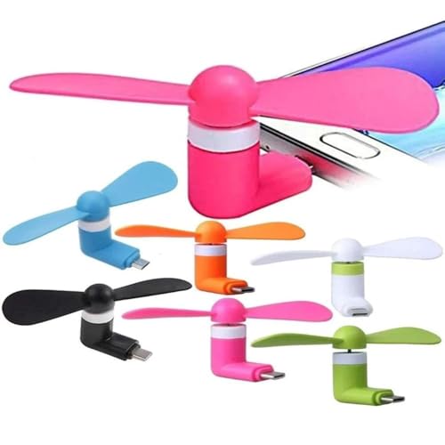 Image of Duxk-1 No /Pc /Quantity of Mini Type-C -2-Blade High Speed USB Mobile Cooler Fan Support with All Android Type-C Smatphones with OTG Function (Any Colour As Per Availblity) (Multi)