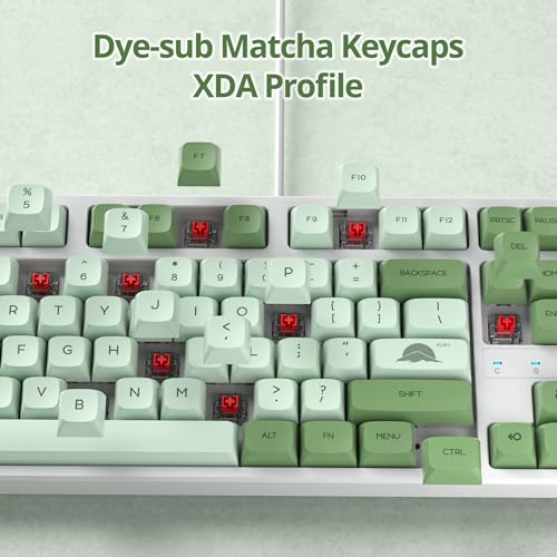 Image of 75 Percent Mechanical Gaming Keyboard 87 Keys Matcha Keyboard 75% Wired Keyboard Compact TKL Layout with RGB Backlit Red Switch for PC Laptop(87 Matcha)