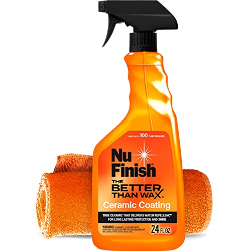 Nu Finish Better Than Wax Ceramic Coating + Microfiber Towel (2 Items) - 24 fl oz, Ceramic Car Coating and Microfiber Cleaning Cloth (AMZNFBTWKIT)