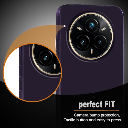 Image of Back Cover for Realme 14 Pro Plus 5G | Full Camera Protection | Premium Liquid Silicon Case | Flexible Bumper Case for Realme 14 Pro Plus 5G (Purple)