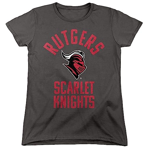 Rutgers University Official Knights Logo Women's T Shirt, Charcoal, Small