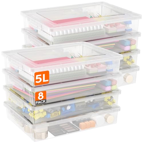 Lifewit 8 Pack 5L Aufbewahrungsbox mit Deckel, Plastikbox mit...