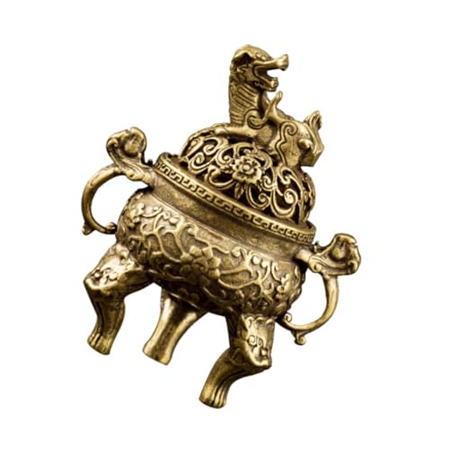 UTHCLO 麒麟香炉 真鍮製 アンティーク調 線香用香炉 伝統工芸品 室内装飾 リラックス空間向け デスクトップ置物 香り演出アイテム