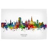 artboxONE Poster 30x20 cm Städte Rostock Germany Skyline 