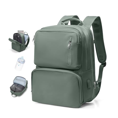 SEAFEW Zaino Sottovuoto da Viaggio con Pompa, Borsa da Cabina per Easyjet Bagaglio a Mano Impermeabile Lavoro e Scuola Trekking Casual Daypack per 15.6' laptop,H4-Verde