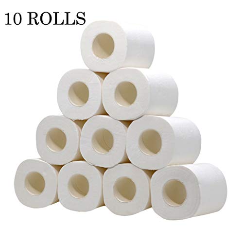 Hstore Paper Towels,10 Roll Soft Skin-Friendly Household Kitchen Toilet Paper Tissue 3Ply Paper Towels White