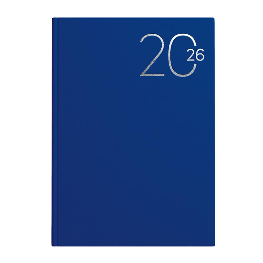 Idena 12039 - Pocket Diary DIN A5 2026, 1 Week on 2 Pages, Diary with Padded Hardcover Cover in Blue and Bookmark Ribbon
