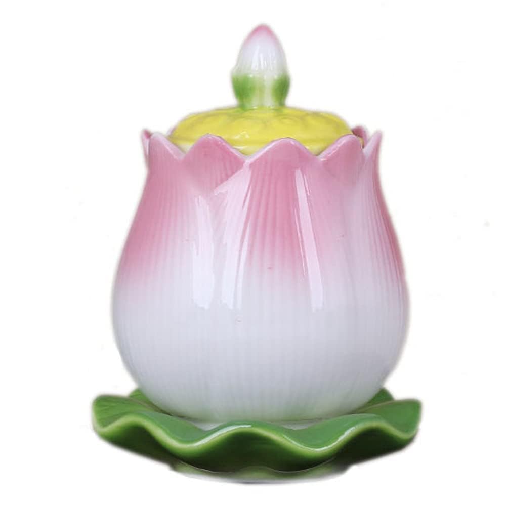 PAYNAN Porcelain Lotus Flower Ceremonial Cup, 9.5cm, Buddhist Offering Cup