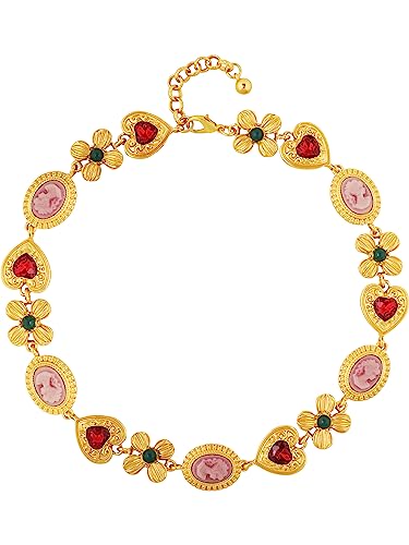 OJERRY Medieval Victorian Statement Chunky Charm Necklace for Women, Byzantine Costume Jewelry for Women