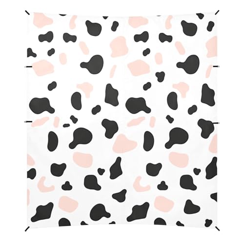 Simple Cow-Print Pattern Vector Illustration on A White Background Beach Cabana Tent UPF50+ Protection Lightweight Portable Sunshade with Sand Pockets for Family Travel